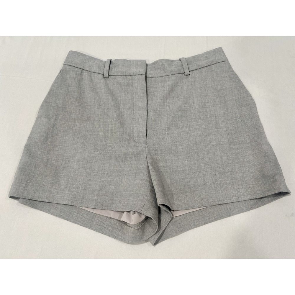 Aritzia Light Gray High-Rise Tailored Shorts